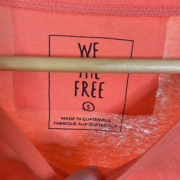 NWT Free People Denver Crop Tee Orange Coral Pullover Long Sleeve Top Size Small - Picture 7 of 9